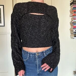 Free People Black tank and shrug set
